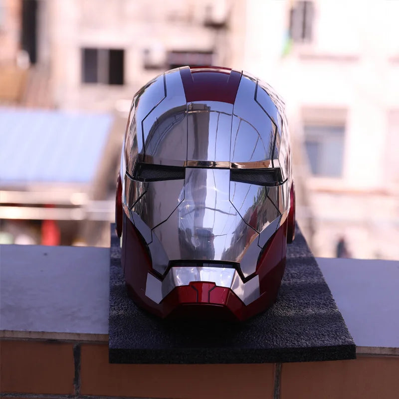 New AutoKing 1:1 Mk5 Iron Man Helmet Cosplay Voice Control Eyes with Light Model Toys for Adult Electric Wearable Christmas Gift