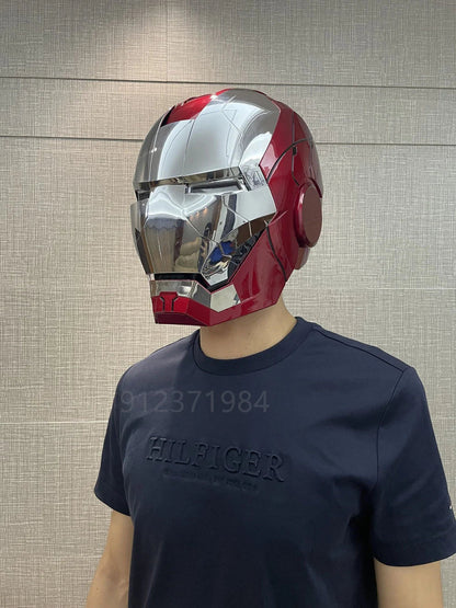 New AutoKing 1:1 Mk5 Iron Man Helmet Cosplay Voice Control Eyes with Light Model Toys for Adult Electric Wearable Christmas Gift