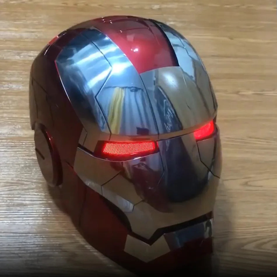 New AutoKing 1:1 Mk5 Iron Man Helmet Cosplay Voice Control Eyes with Light Model Toys for Adult Electric Wearable Christmas Gift