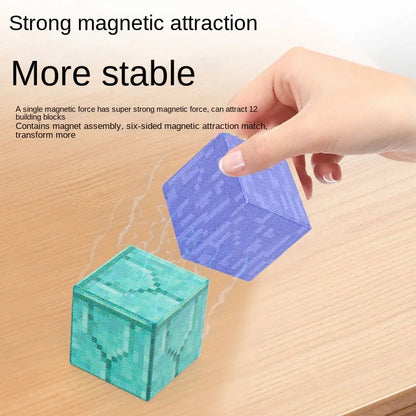 New Magnetic Blocks-Build Mine Magnet World Set for Boys Girls, Sensory Construction Toys for Toddlers Christmas Gifts