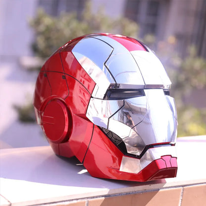 New AutoKing 1:1 Mk5 Iron Man Helmet Cosplay Voice Control Eyes with Light Model Toys for Adult Electric Wearable Christmas Gift