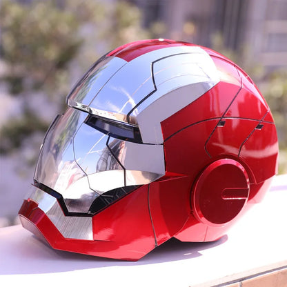 New AutoKing 1:1 Mk5 Iron Man Helmet Cosplay Voice Control Eyes with Light Model Toys for Adult Electric Wearable Christmas Gift